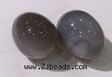 CDN1368 35*45mm egg-shaped grey agate decorations wholesale