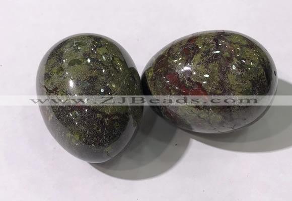 CDN1390 35*45mm egg-shaped dragon blood jasper decorations wholesale