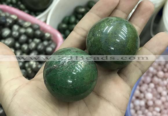 CDN19 45mm round pyrite gemstone decorations wholesale