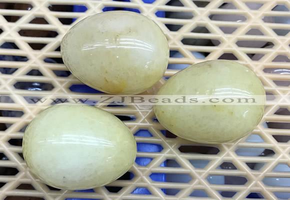 CDN313 30*40mm egg-shaped yellow jade decorations wholesale