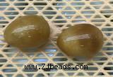 CDN338 35*50mm egg-shaped yellow jade decorations wholesale