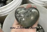 CDN41 65*70mm heart pyrite gemstone decorations