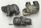 CDN410 25*50*35mm elephant black water jasper decorations wholesale