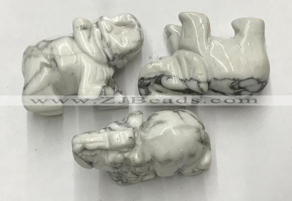 CDN416 25*50*35mm elephant white howlite decorations wholesale