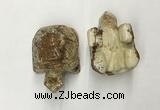 CDN460 38*55*28mm turtle picture jasper decorations wholesale