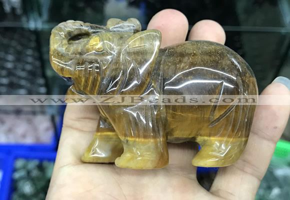 CDN535 35*80*55mm elephant yellow tiger eye decorations wholesale