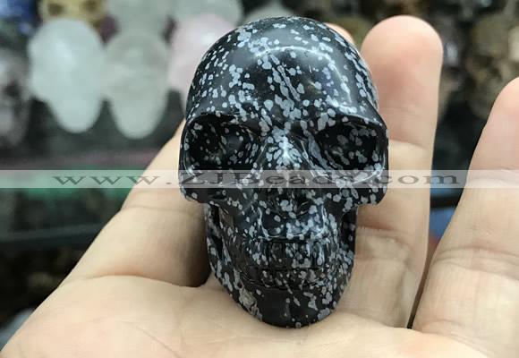 CDN555 35*50*40mm skull snowflake obsidian decorations wholesale