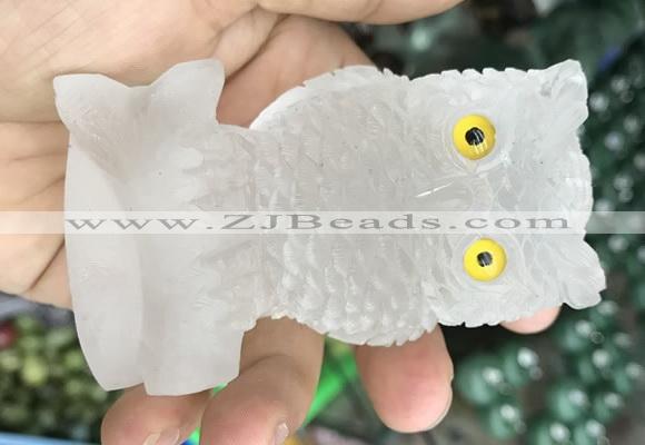 CDN585 50*80mm owl white crystal decorations wholesale