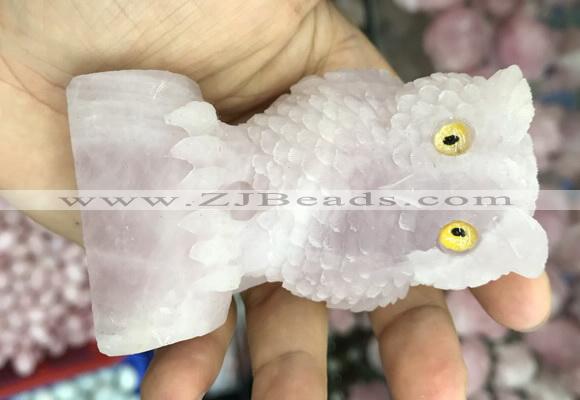 CDN586 50*80mm owl rose quartz decorations wholesale