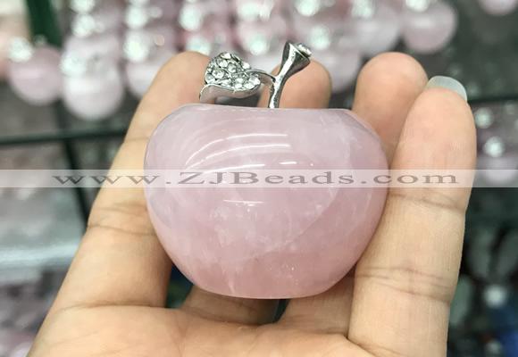 CDN596 32*45mm apple rose quartz decorations wholesale