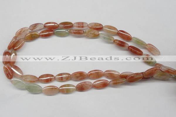 CDQ24 15.5 inches 10*17mm oval natural red quartz beads wholesale