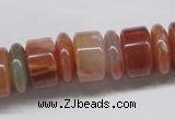 CDQ33 15.5 inches 5*16mm & 10*16mm rondelle natural red quartz beads