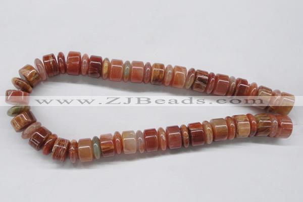 CDQ33 15.5 inches 5*16mm & 10*16mm rondelle natural red quartz beads