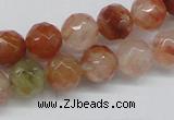 CDQ48 15.5 inches 6mm faceted round natural red quartz beads