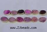 CDQ503 20*30mm - 22*30mm oval druzy quartz beads wholesale