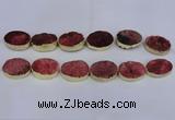 CDQ504 20*30mm - 22*30mm oval druzy quartz beads wholesale