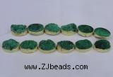 CDQ506 20*30mm - 22*30mm oval druzy quartz beads wholesale