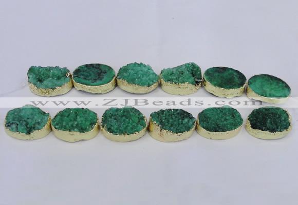 CDQ506 20*30mm - 22*30mm oval druzy quartz beads wholesale