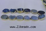 CDQ507 20*30mm - 22*30mm oval druzy quartz beads wholesale