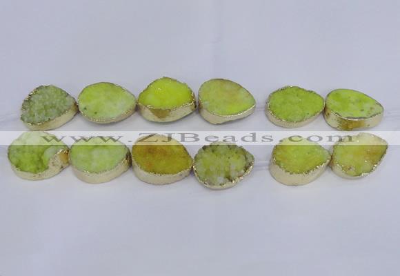 CDQ510 20*30mm - 22*30mm teardrop druzy quartz beads wholesale