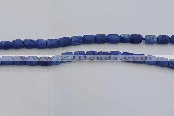 CDQ603 8 inches 6*8mm drum druzy quartz beads wholesale