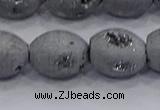 CDQ620 8 inches 10*12mm rice druzy quartz beads wholesale