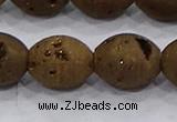 CDQ623 8 inches 10*12mm rice druzy quartz beads wholesale