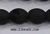 CDQ629 8 inches 10*12mm rice druzy quartz beads wholesale