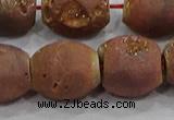 CDQ637 8 inches 12*14mm rice druzy quartz beads wholesale