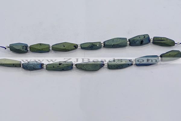 CDQ651 8 inches 8*20mm - 10*30mm freeform druzy quartz beads
