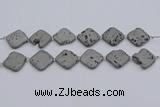 CDQ660 8 inches 25*25mm diamond druzy quartz beads wholesale