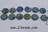 CDQ679 8 inches 30mm flat round druzy quartz beads wholesale