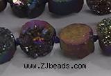 CDQ705 8 inches 12mm coin druzy quartz beads wholesale
