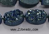 CDQ714 8 inches 13*18mm oval druzy quartz beads wholesale