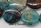 CDS15 16 inches 25mm flat round dyed serpentine jasper beads wholesale