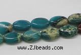 CDS16 16 inches 8*12mm oval dyed serpentine jasper beads wholesale