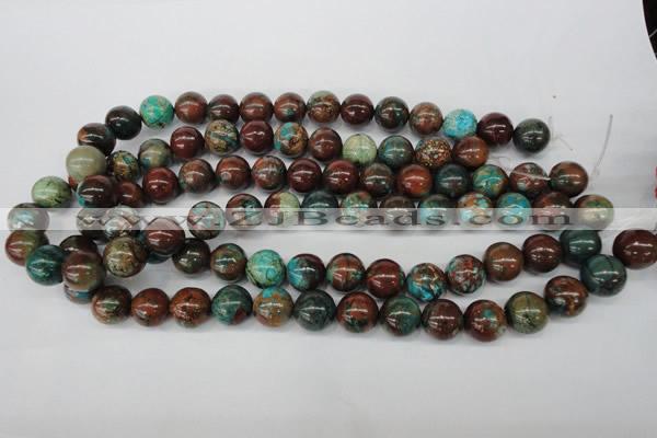 CDS189 15.5 inches 14mm round dyed serpentine jasper beads