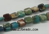 CDS19 16 inches 8*8mm square dyed serpentine jasper beads wholesale