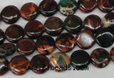 CDS198 15.5 inches 10mm flat round dyed serpentine jasper beads