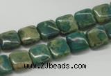 CDS20 16 inches 10*10mm square dyed serpentine jasper beads wholesale