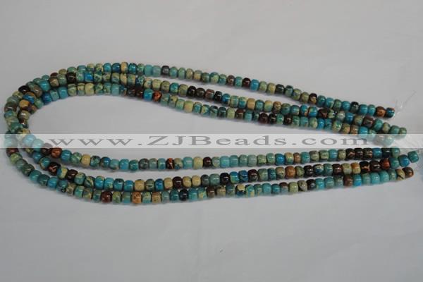 CDS252 15.5 inches 4*6mm rondelle dyed serpentine jasper beads