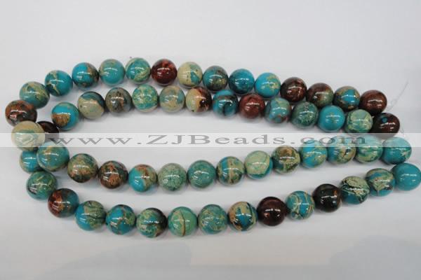 CDS26 15.5 inches 14mm round dyed serpentine jasper beads