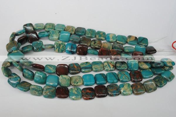 CDS39 15.5 inches 14*14mm square dyed serpentine jasper beads