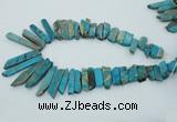 CDS500 Top drilled 8*20mm - 10*55mm sticks serpentine jasper beads