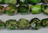 CDT155 15.5 inches 10*12mm faceted nugget dyed aqua terra jasper beads