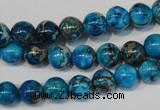 CDT266 15.5 inches 8mm round dyed aqua terra jasper beads