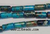 CDT279 15.5 inches 6*12mm tube dyed aqua terra jasper beads