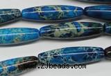 CDT291 15.5 inches 8*30mm rice dyed aqua terra jasper beads