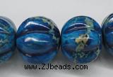 CDT297 15.5 inches 19*23mm pumpkin dyed aqua terra jasper beads