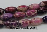 CDT30 15.5 inches 8*12mm rice dyed aqua terra jasper beads